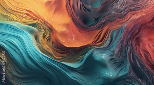Dreamy Chromatic Waves - Abstract Water Background photo