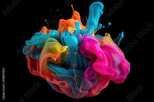 Motion color drop in water, colorful Ink swirling, abstract background, color explosion, paint splash
