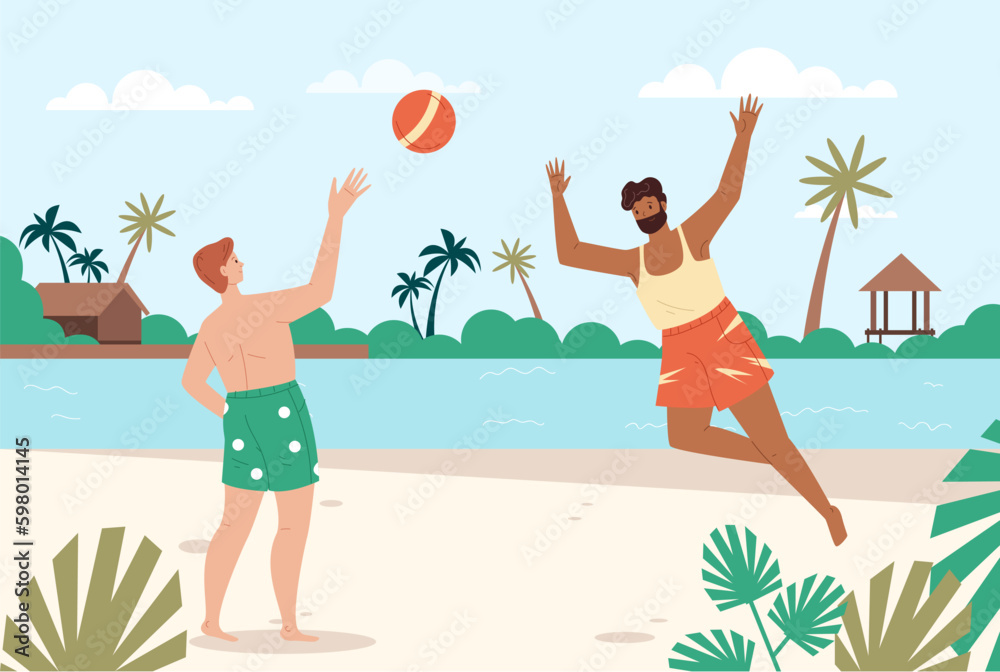 Beach sea summer vacation concept. Vector graphic design element illustration
