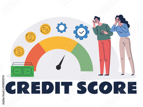 Credit score mortgage improve good consumer concept. Vector graphic design illustration