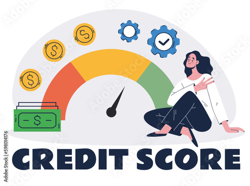 Credit score mortgage improve good consumer concept. Vector graphic design illustration