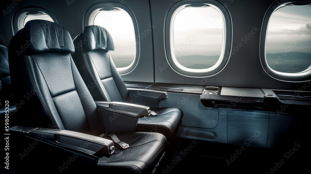 Interior of luxury plane, generative ai Interior of luxury plane, generative ai