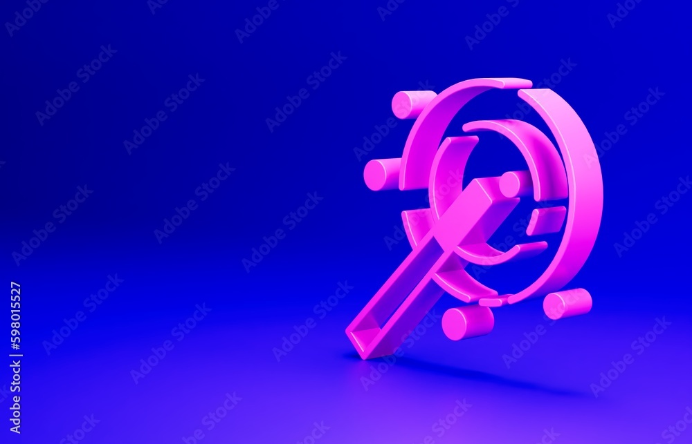 Pink Magic wand icon isolated on blue background. Star shape magic accessory. Magical power. Happy Halloween party. Minimalism concept. 3D render illustration Pink Magic wand icon isolated on blue background. Star shape magic accessory. Magical power. Happy Halloween party. Minimalism concept. 3D render illustration