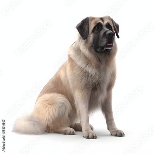 Moscow Watchdog breed dog isolated on white background