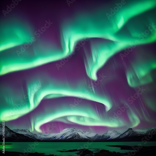 northern lights aurora night landscape mountains