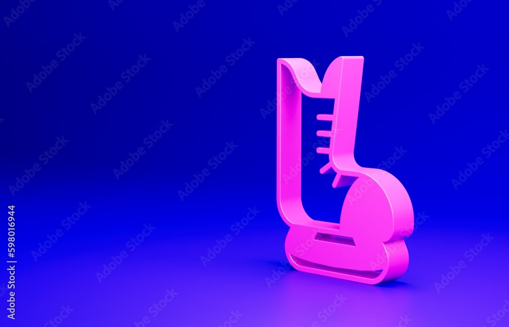 Pink Skates icon isolated on blue background. Ice skate shoes icon. Sport boots with blades. Minimalism concept. 3D render illustration Pink Skates icon isolated on blue background. Ice skate shoes icon. Sport boots with blades. Minimalism concept. 3D render illustration