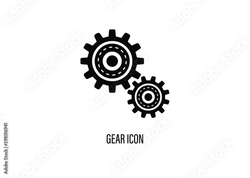 Gear icon template. Gear symbol vector sign isolated on white background with editable colors