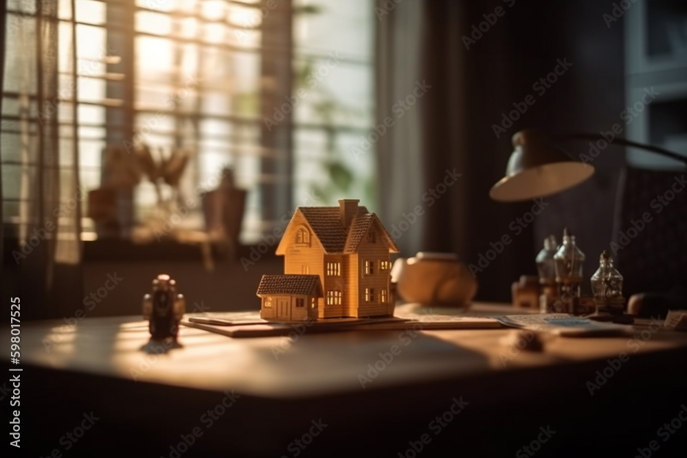 Fototapeta premium House and coins. Generative AI