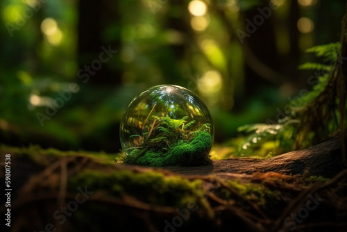 Globe planet glass In green...