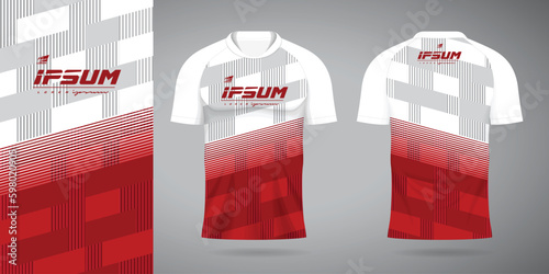 red white jersey sport uniform shirt design template