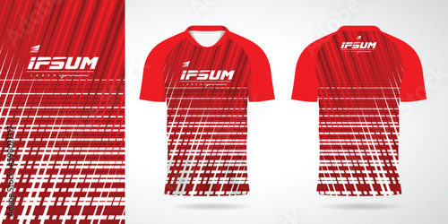 red white jersey sport uniform shirt design template