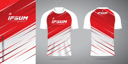 red white jersey sport uniform shirt design template