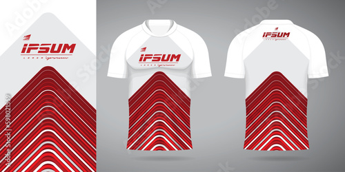 red white jersey sport uniform shirt design template