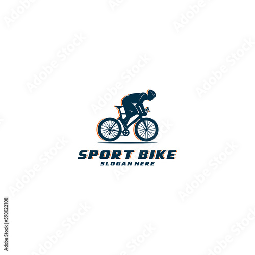 sport bike logo template in white background