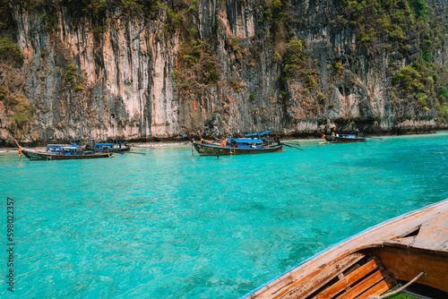 travel by longtail boat in Phi Phi islands