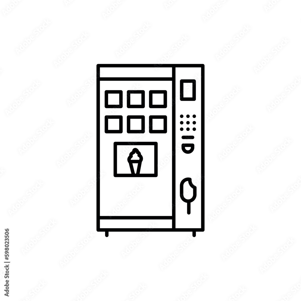 Self-service ice cream machine black line icon. Pictogram for web page Self-service ice cream machine black line icon. Pictogram for web page