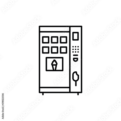 Self-service ice cream machine black line icon. Pictogram for web page