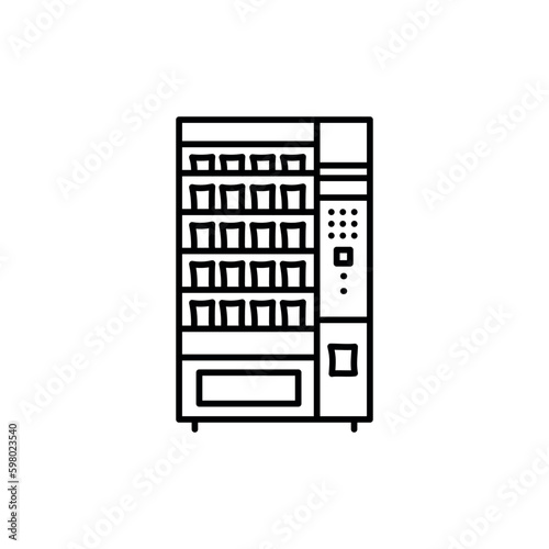 Self ordering kiosk snack black line icon. Pictogram for web page