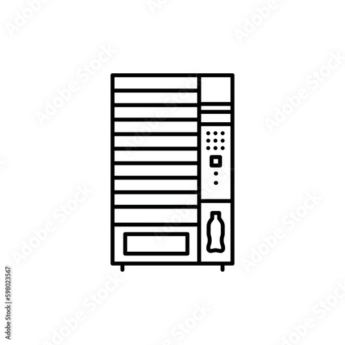 Self ordering kiosk water black line icon. Pictogram for web page