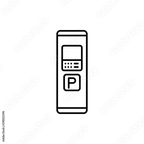 Self service parking pay black line icon. Pictogram for web page
