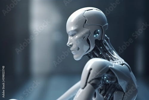 Android AI Robot Thinking
