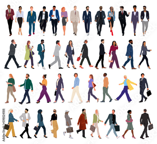 Fotografia, Obraz Set of Various business people walking