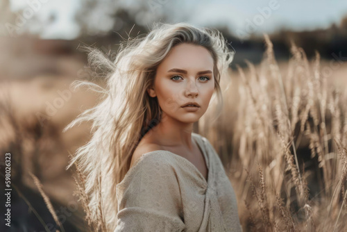 portrait of a woman in a field