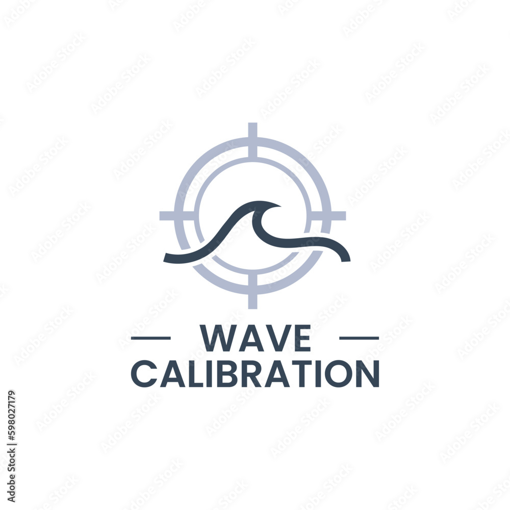 Flat logo for a wave with a target. Flat logo for a wave with a target.