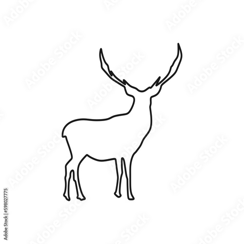 Elk outline icon. North American Animal vector illustration in trendy style. Editable graphic resources for many purposes.