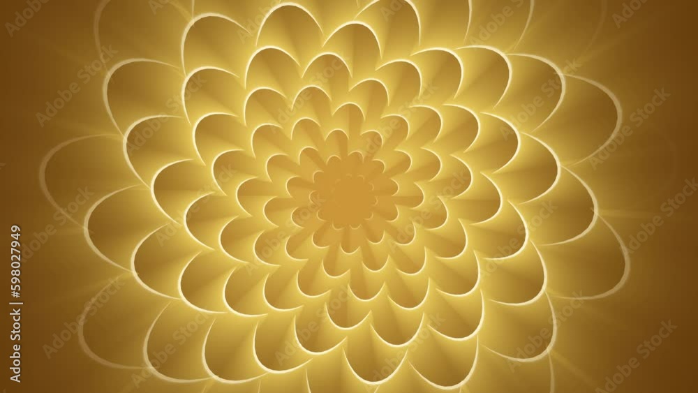 custom made wallpaper toronto digitalMagical Glowing Yellow Floral Mandala Spiral Loop Background