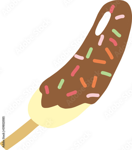 チョコバナナのカラーイラスト