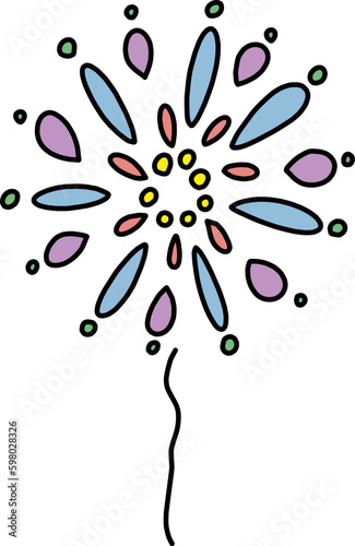 カラフルな打ち上げ花火のイラスト