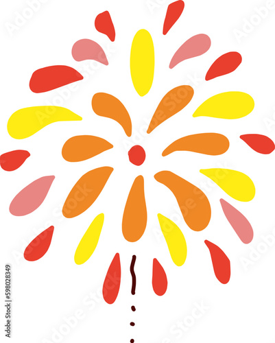 カラフルな打ち上げ花火のイラスト
