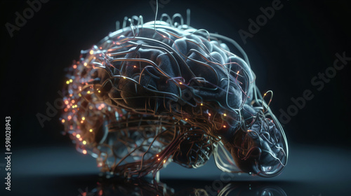 Artificial intelligence brain. Generated by a neural network