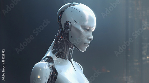 Android AI Robot Thinking