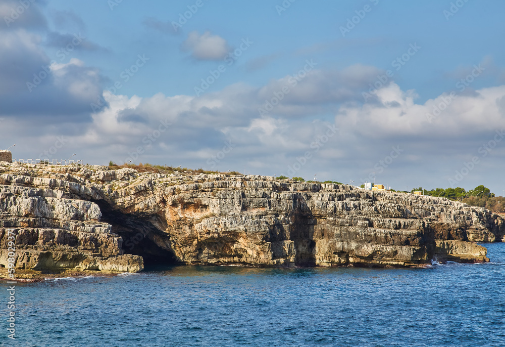 Spectacular spring cityscape of Polignano a Mare town, Puglia region, Italy, Europe. Colorful evening seascape of Adriatic sea. Spectacular spring cityscape of Polignano a Mare town, Puglia region, Italy, Europe. Colorful evening seascape of Adriatic sea.