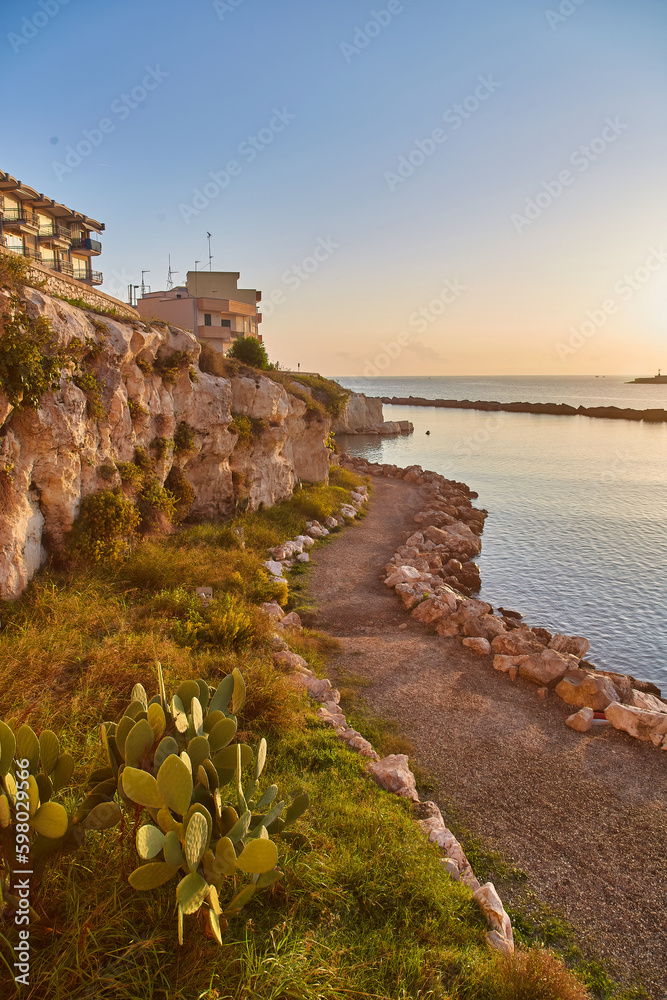 view of Otranto at sunset, Italy