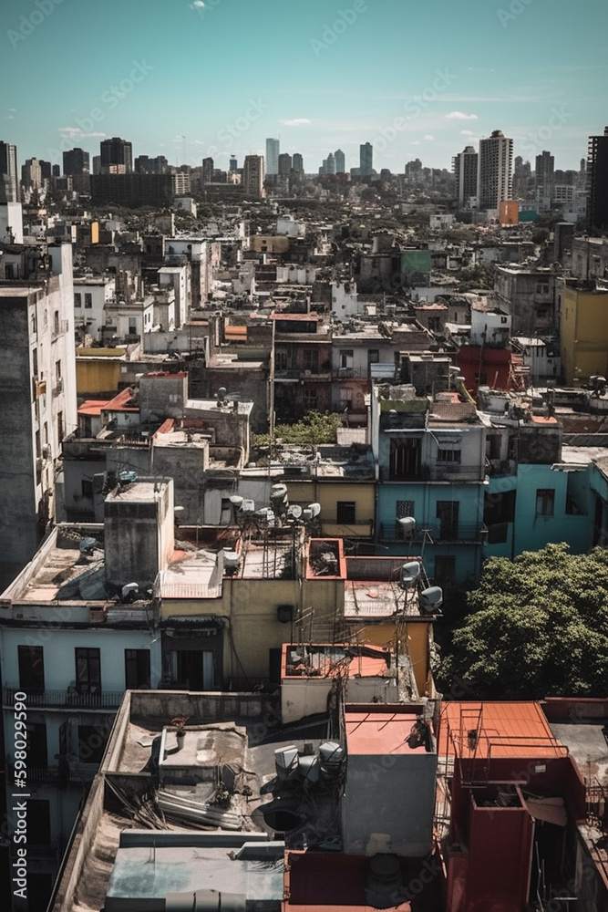 Aerial view of the city of Havana, Cuba, South America