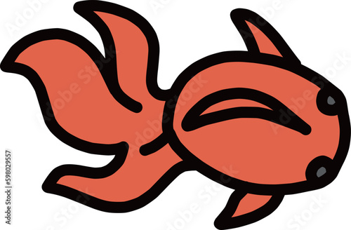 金魚のカラーイラスト