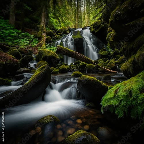 Majestic Forest Waterfall