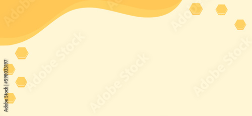 Beehive honey sign on yellow background vector illustration.