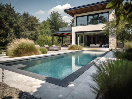 garden and pool of a modern villa © ShotShot