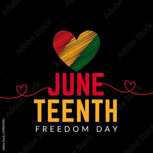 Juneteenth Independence Day. Freedom or Emancipation Day. Annual American holiday banner
