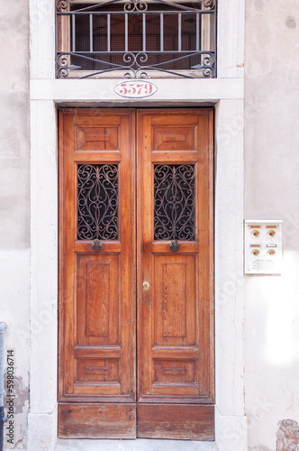 old wooden door in a wall