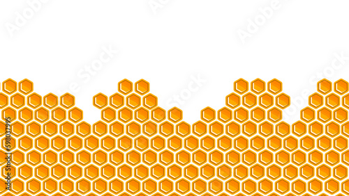 Honeycomb cells. Honeycomb texture, honeycomb wallpaper. Honey background. Vector.