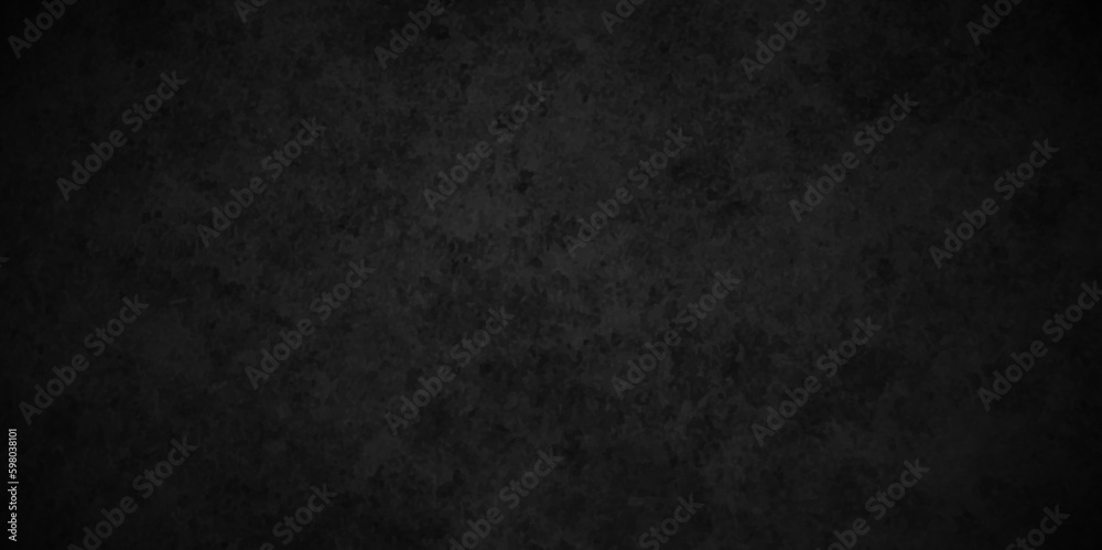 Dark black Close up retro plain dark black cement and concrete wall background texture. Background image of texture plaster on the wall in dark black tones in grunge style backdrop.