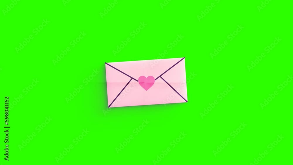 love letter loop animation video, alpha channel love letter loop animation video, alpha channel