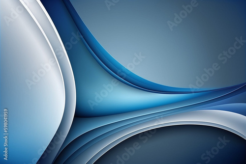 青色曲線デザインの背景素材：AI生成画像 © Kinapi