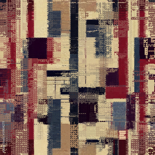 Vector image with imitation of grunge datamoshing texture.