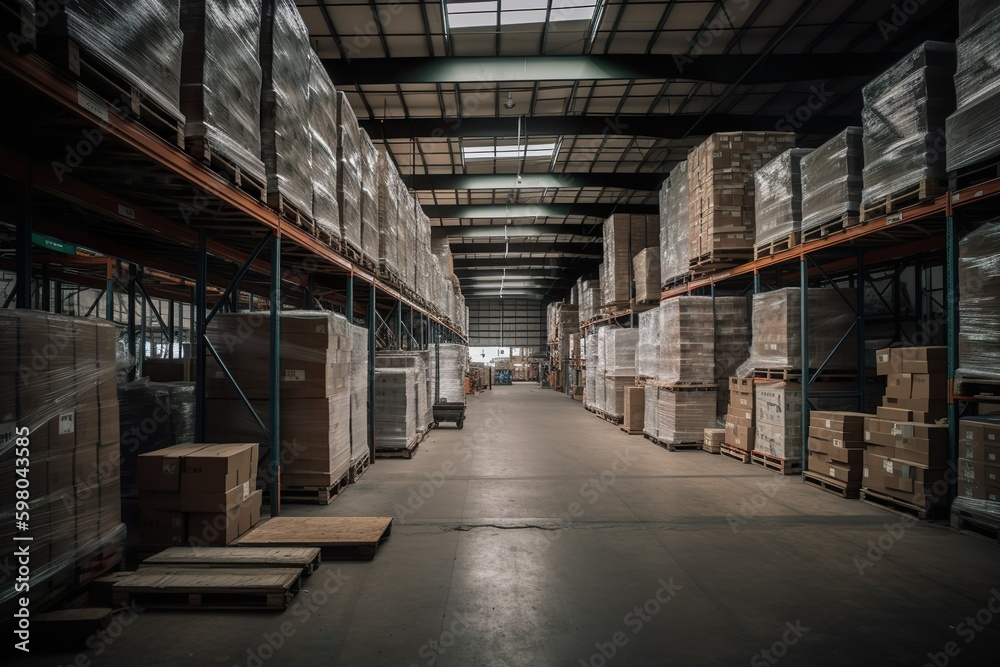 warehouse indoor view Generative AI